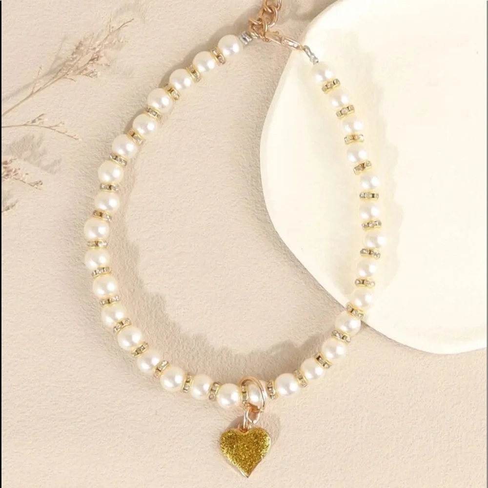 Heart Pendant Decor Pet Necklace 🐈